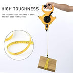 LAND 100FT/30M Heavy Duty Fiberglass Tape Measure - 1/2-Inch Wide, Dual Inch/Metric Scale, Durable Open Reel Measuring Tape for Surveying, Engineering, Runway Construction