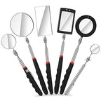 6 Pcs LED Telescoping Inspection Mirror,Retractable LED Mechanical Mirror Tool,Under Vehicle Inspection Mirror,Car Visual Reflector,Retractable Under Vehicle Detection Mirror