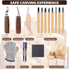 Christmas Wood Carving Kit, 24Pcs Carving Tools with Christmas Surprise Present,Whittling Knife Kit with 3 Block Carving Knives Advent Calendar 2025 for DIY Aldult Beginners Hobby