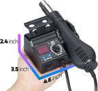 WEP 8858-V Hot Air Rework Station Kit with Compact Size, Integrated Nozzle Holder, 3 Nozzles, 2 Tweezers, Adjustable Temperature& Air Volume, PID Program, °C/°F Conversion and More