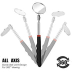 3 Pieces Telescoping Inspection Mirror Inspection Tool for Check the Condition of Vehicle, Observe the Eyelashes, Mouth and Other Small Parts(Round,3 Kinds of Size)