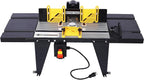 Electric Benchtop Router Table Wood Working Tool Craftsman Tool Stands Woodworking Bench Table Aluminum Strong Structure Tables for Woodworking Tasks (Black, 34")