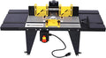 Electric Benchtop Router Table - Universal Benchtop Router Tables Top with Steel Stand, Adjustable Fence, Woodworking Craftsman Tool with Spacious Work Surface, Safety Guard, and Durable Construction
