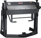 KAKA INDUSTRIAL Pan and Box Brake, 40-Inch Sheet Metal Brake Machine with Fingers, 12-Gauge Mild Steel Capacity Box and Pan Brake with Foot Clamp PBB-4012