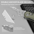 Kizer Drop Bear(Dual-screw Version) Folding Utility Knife, Clutch Lock Box Cutter EDC Pocket knife with 10PCS Razor Blades, Pocket Knives with Pocket Clip for Men Women V3619JM1