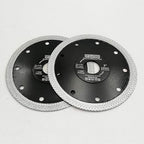DT-DIATOOL Diamond Tile Blade 5 Inch 2pcs Diamond Turbo X Mesh Rim Segement Circular Saw Blade for Procelain Ceramic Stoneware Marble Granite Fits 5/8"-7/8" Arbor