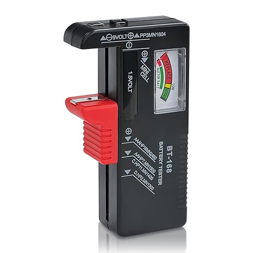 Dlyfull Battery Tester, Small Battery Testers Universal Battery Checker for AAA AA C D 9V 1.5V Button Cell Household Batteries