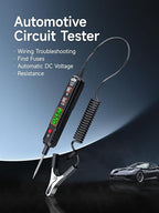 B1 Voltage Tester, Circuit Tester with Range DC 0.8V-100V, Continuity Testing, Electrical Tester with Flashlight, Buzzer Alarm for Car Battery Polarity Continuity Fuses