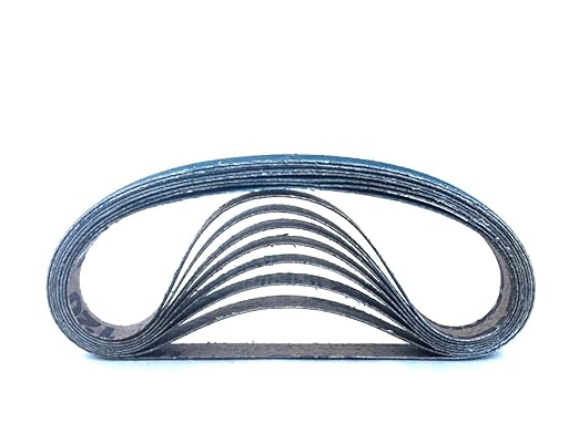3/8 x 13 Inch Sanding Belts - Starcke Premium 24 Grit Blue Zirconia Cloth Belt Sanders for Woodworking, Metal, Composites & Aluminum, Autobody Sandpaper Belts, Narrow Air File Belt Sanding - 30 Pack