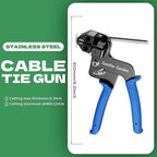 Stainless Steel Cable Tie Gun Set, with 150PCS Metal Zip Ties (Includ 6, 7.8, 9.8, 11.8 Inch), Adjustable Fastening Cutting Tie Tool Sets for Fencing, Exhaust Pipes, Automotive
