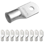 SELTERM 10pcs 2/0 AWG-1/4 Stud Tinned Copper Wire Lugs, Heavy Duty Battery Cable Ends,00 Gauge Ring Terminals, UL Battery Lugs Marine Grade Copper Eyelets Electrical Battery Terminal Connectors