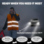 Safety Vest, Reflective High Visibility Construction Vest for Men, Work, Cycling, Runner, Surveyor, Volunteer, Road