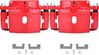 SCITOO Front Left+Right Brake Calipers With Bracket 18-B4728 18-B4729 Red Compatible For Cadillac 2002-2006 For Chevrolet 1999-2009 For GMC 1999-2008 For Hummer 2003-2008
