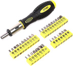 DNA MOTORING Universal Hand Tool Kit, Multi-Bit Screwdriver Hex Keys Set, Multibit Screw Driver with Screwdriver Bits, Nut Driver Set for SAE and Metric, Yellow, TOOLS-00038