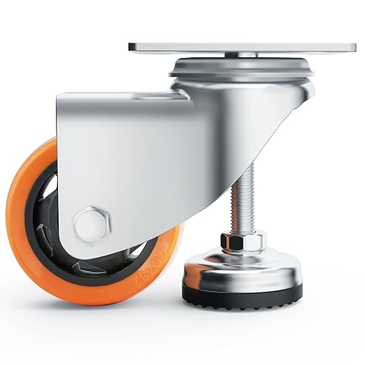 VEVOR Leveling Casters, Set of 4, 1800 lbs Total Load Capacity, 3 inches Diameter, Heavy Duty 360 Degree Swivel Caster Wheels, Adjustable Casters with Feet for Workbench, Machine, Equipment, Furniture