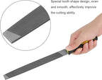 8 Inch Flat File, Flat Mill File Second File, Metal File for Sharpening, Carbon Steel File with Handle, Single Texture, Ideal for Metal, Steel, Copper, Aluminum