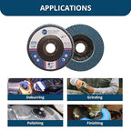 Benchmark Abrasives 4.5" Premium Zirconia Type 27 Flat Flap Discs Grinding Wheels for Sanding Stock Rust Removal Finishing Grinding Deburring Stainless Steel, 7/8" Arbor (100 Pack) - 80 Grit