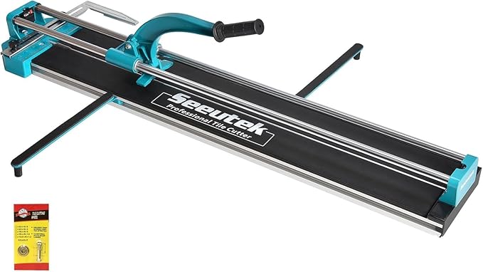 Seeutek Manual Tile Cutter - 24 inch Professional Porcelain Ceramic Tile Cutter, Double Rails Design Tile Cutter Tool, with Tungsten Carbide Cutting Wheel