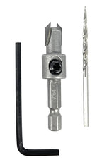 FTG USA #4 (7/64") Tungsten Carbide Tipped Countersink Drill Bit with Tapered Drill Bit, 1/4 Inch Quick Change Hex Shank and Allen Wrench