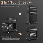 S AFSTAR 6-Drawer Rolling Tool Chest, High Capacity Tool Storage Cabinet with 4 Hooks, Locking System and Universal Wheels, 2-in-1 Detachable Large Toolbox for Garage Workshop (Black)