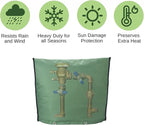Outdoor Backflow Preventer Insulation Cover，Insulated Pouch for Winter Pipe Freeze Protection Sprinkler Valves in Snow or Sun Exposure, Waterproof Sprinkler Valve System Cover (24 " W x 24 " H,Green)