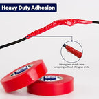 Red Electrical Tape PVC Vinyl - 3/4 In 60 Ft Professional Grade General Purpose Red Electric Tape Flame Retardant Waterproof For All Weather Under 600V Electrical Insulating Use Pack of 2 Rolls