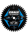 CRALY 4-1/2 Inch 42 Teeth Aluminum and Non-Ferrous Metal Cutting Circular Saw Blade, 3/8 mm Arbor, Carbide Tipped, Thin Kerf, Black Ice Coating, for Thin Aluminum, Plastic, Composite(C0442AL)
