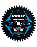 CRALY 4-1/2 Inch 42 Teeth Aluminum and Non-Ferrous Metal Cutting Circular Saw Blade, 3/8 mm Arbor, Carbide Tipped, Thin Kerf, Black Ice Coating, for Thin Aluminum, Plastic, Composite(C0442AL)
