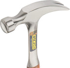 ESTWING Hammer - 12 oz Straight Rip Claw with Smooth Face & Genuine Leather Grip - E12S