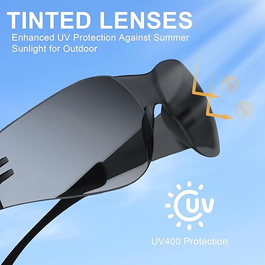 ANSI Z87.1 Safety Glasses Men Women 80 pack: 40pack clear safety glasses+40pack safety sunglasses Scratch & Impact Resistant eye protection glasses for Construction, Outdoor Sports & Work