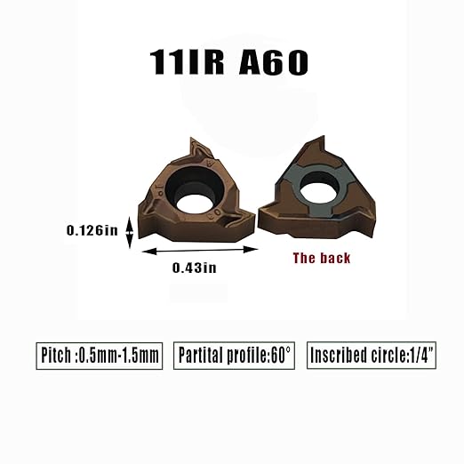 Lather Threading Tool Bit Set External Internal Threading Boring Bars Turning Tool Holders with 11IR A60 16ER 16IR AG60 Carbide Threading Inserts (3pcs Boring Bars +11IR A60)