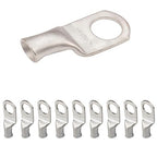 SELTERM 10pcs 8 AWG-3/8 Stud Tinned Copper Wire Lugs, Heavy Duty Battery Cable Ends,8 Gauge Ring Terminals, UL Battery Lugs Marine Grade Copper Eyelets Electrical Battery Terminal Connectors