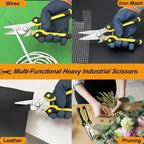 8 Inch Heavy Duty Scissors, Multifunction Shears for Cutting Cable Wires, Cardboard (8-Inch Straight Snips)