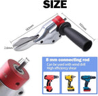 360° Pivoting Drill Metal Shear Attachment, Professional Power Tool Accessory for Cordless & Corded Drills, Heavy-Duty Metal Cutter for Iron, Aluminum & Copper Sheets with Adjustable Handle- R