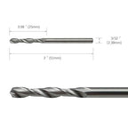 LU&MN 5-Piece 3/32" Solid Tungsten Carbide Jobber Drill Bits with Straight Shank and 118 Point Angle