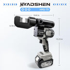 Electric Hydraulic Cable Lug Crimping Tool, Hydraulic Electrical Terminal Cable Lug Wire Crimper Rechargeable Crimping Tool Kits with 8 Dies, 12 AWG to 2/0 AWG（HMQ-70）