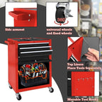 13 Drawer Rolling Tool Chest with Wheels, 2 in 1 Detachable Tool Chest with Drawers, Large Tool Box with Lock, Metal Tool Cabinet for Garage Workshop(Red-Black)