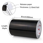BOMEI PACK Black Aluminum Tape, 8 Inch x 165 Foot, Waterproof, Black Foil Tape for HVAC, Air Ducts, Pipe, Metal Repair