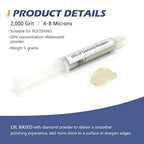 SCOTTCHEN Diamond Polishing Paste,2,000 Grit 4-8 Microns Lapping Compound with 50% Concentration of Diamond Powders for Jewelry, Metal, Ring, Glass, Coin,etc.-5 Gram