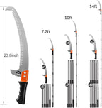 Walensee Pole Saws for Tree Trimming 7.7 FT Lightweight Manual Stainless Steel Extension High Pole Pruning Pole Saw with Blade for Trimmer Branches Pole Cutter and Pruner at Forestry Yard Garden Patio
