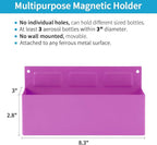 Magnetic Aerosol Spray Can Holder, Magnet Toolbox Bottle Holder, Tool Box Storage Rack for Garage and Home, Craft Workspace, Mechanic Paint Bottle Can Organizer, Pink, 3"x8.3"