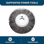 Benchmark Abrasives Aluminum Oxide 6 Inch Center Hole Flap Wheel - Bench Grinder Wheel 1” Length 1" Arbor Sander for Deburring, Sanding, Grinding, Rust Paint Removal Polishing Wheel - 40 Grit