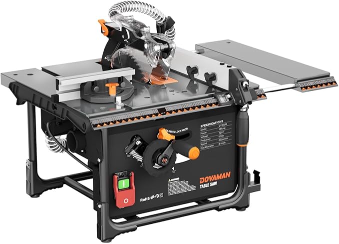 DTS02M Table Saw, 98% Dust Collection Rate, 15AMP with 8.5 inches Blade, 0-45° Bevel Cut for 1.77-2.36 inches Depth, On-tool Storage, Mini Table Saw Ideal for Woodworking & DIY
