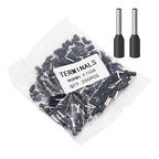 Fidioto 20AWG Wire Ferrules, 250pcs Black AWG20 Insulated Ferrule Crimp Pin Terminal Kit for Electric, Industrial, Chemical Industry, Power Control System, etc.