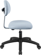 Chair Master FSS Series Square seat Low (17"-22") seat Height Chair. Fabric Vinyl-for Office, Garage, Desk, Shop, Computer, Doctor, Medical, Easy to Clean! (Gray, Low, Self Braking Casters)
