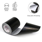 BOMEI PACK Black Aluminum Tape,Black Foil Tape HVAC Sealing & Patching Hot Cold Air Duct Tape Aluminum Foil Tape for Pipe, Metal Repair, HVAC, Air Ducts, Insulation (6 Inch)