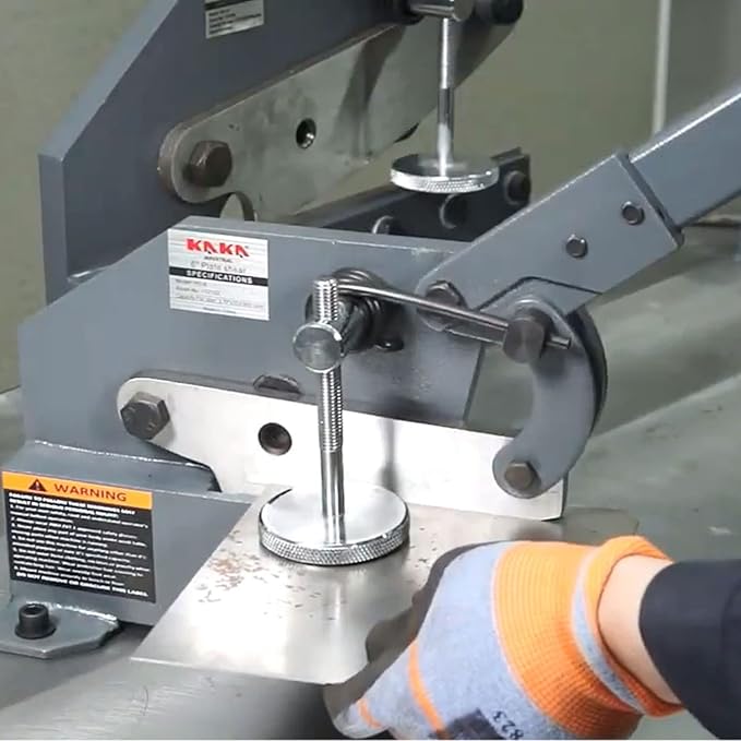 KAKA INDUSTRIAL Manual Metal Shear HS-6-6 inch Cutting Capacity for Steel Plate, Round and Flat Bars | Bench-Mount Hand Cutter