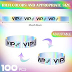 Teling 500 Pack VIP Plastic Wristbands Bracelets Party for Events VIP Custom Wristbands Plastic Bracelets Tear proof Waterproof Wrist Bands Arm Bands for Events Concerts