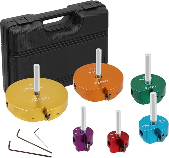 04529 Colored PVC Pipe Reamer, PPRK6 Plastic PVC Pipe Fitting Reamer Kit, Pvc Fitting Saver Fit into Standard 1/2" Drills Pipe Reamer Tool Contains PPR75, PPR100, PPR150, PPR200, PPR300, PPR400