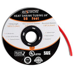3/8'' Heat Shrink Tubing, 50 Ft 3:1 Dual Wall Heat Shrink tubing,Waterproof Shrink Wrap Tubing, Marine Grade Adhesive Lined Heat Shrink Tube for Wire Insulation,Red